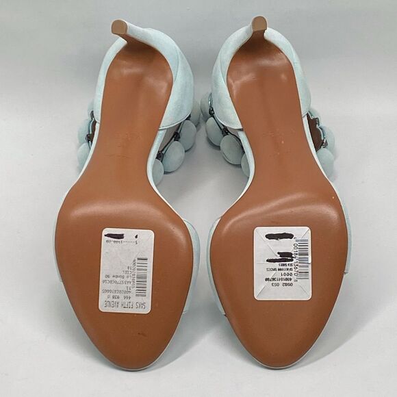 Alaia Bombe 90 Ankle-Strap Studded Suede Leather Sandals size 38 - Picture 14 of 15